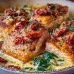 one pan creamy tuscan salmon - featured image