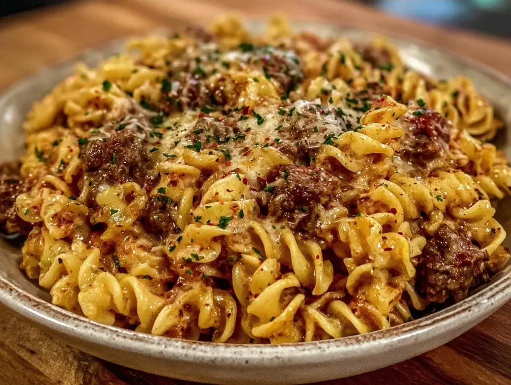 one-pot ground beef stroganoff - featured image