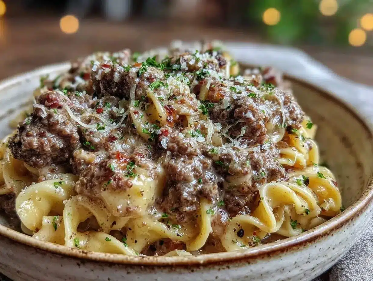 One-Pot Ground Beef Stroganoff: Easy Weeknight Dinner 4 one-pot ground beef stroganoff preparation steps