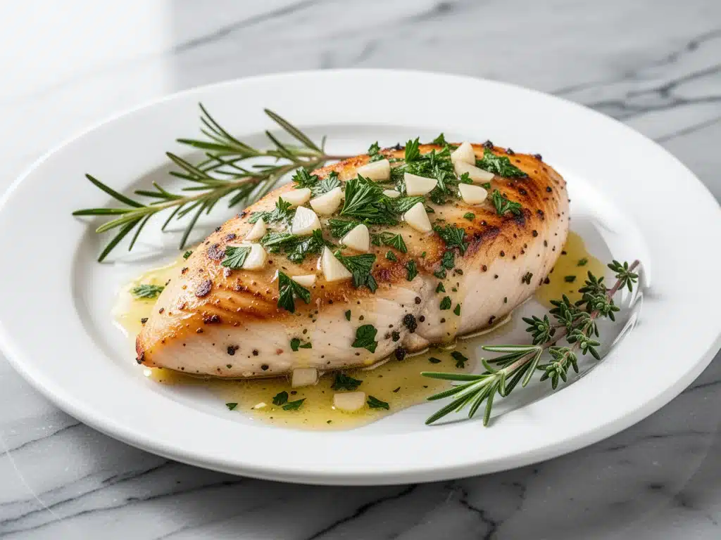 oven-baked chicken breast with garlic herb butter - featured image