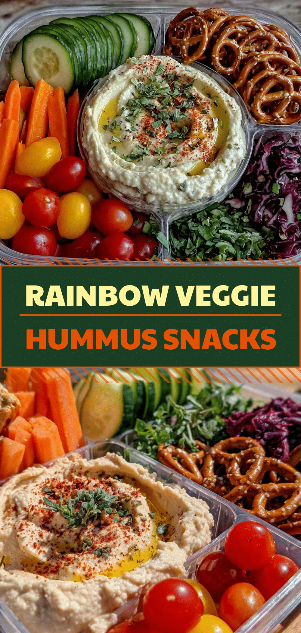 Rainbow Veggie Hummus Snack Boxes: 5 Easy Budget-Friendly School Meals 5 rainbow veggie hummus snack box recipe
