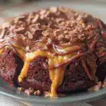Reeses Peanut Butter Poke Cake - featured image