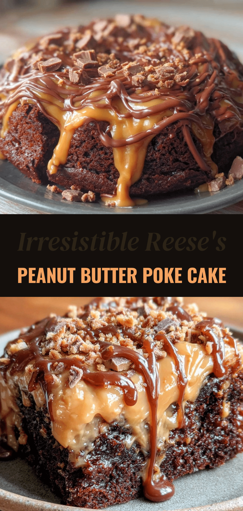 Reeses Peanut Butter Poke Cake for Two: No Leftovers 5 Reeses Peanut Butter Poke Cake recipe