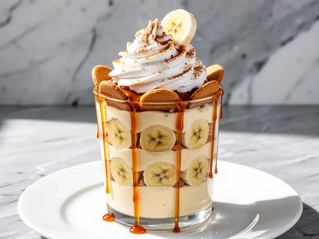 salted caramel banana pudding - featured image