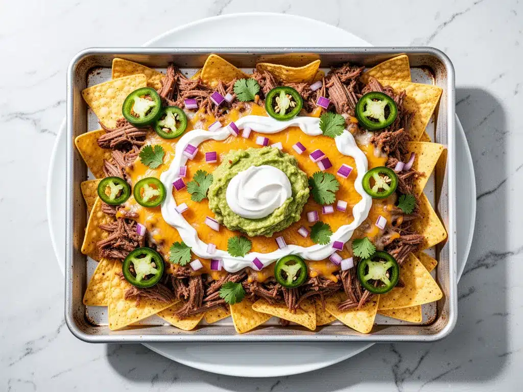 Football Sunday Sheet Pan Nachos: Easy Game Day Dip 4 sheet pan nachos preparation steps