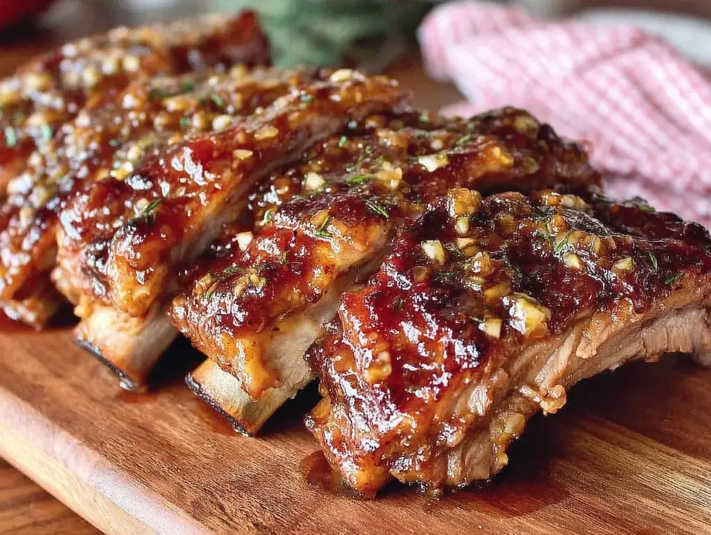 smoky honey garlic bbq ribs - featured image