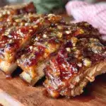 smoky honey garlic bbq ribs - featured image