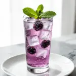 sparkling blackberry lemonade mocktail - featured image