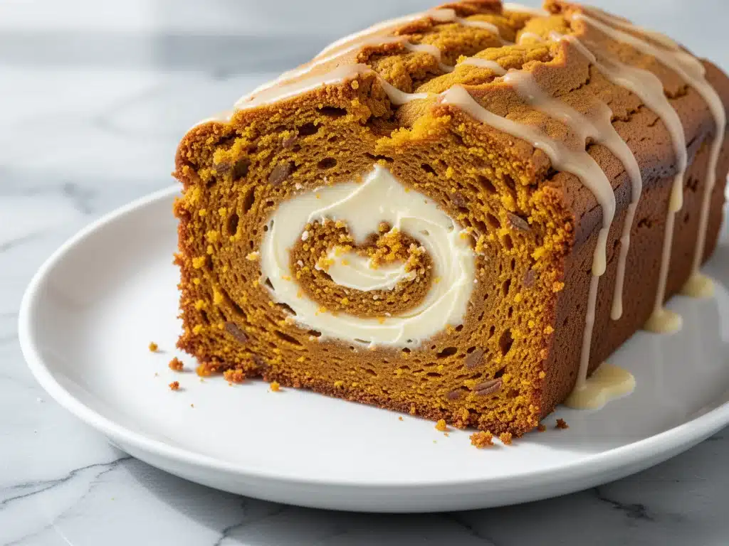 ultra-moist pumpkin bread with cream cheese swirl - featured image