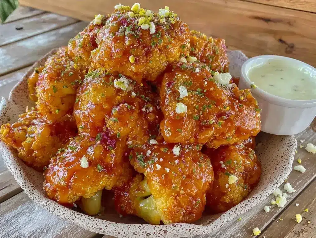 vegan buffalo cauliflower bites - featured image