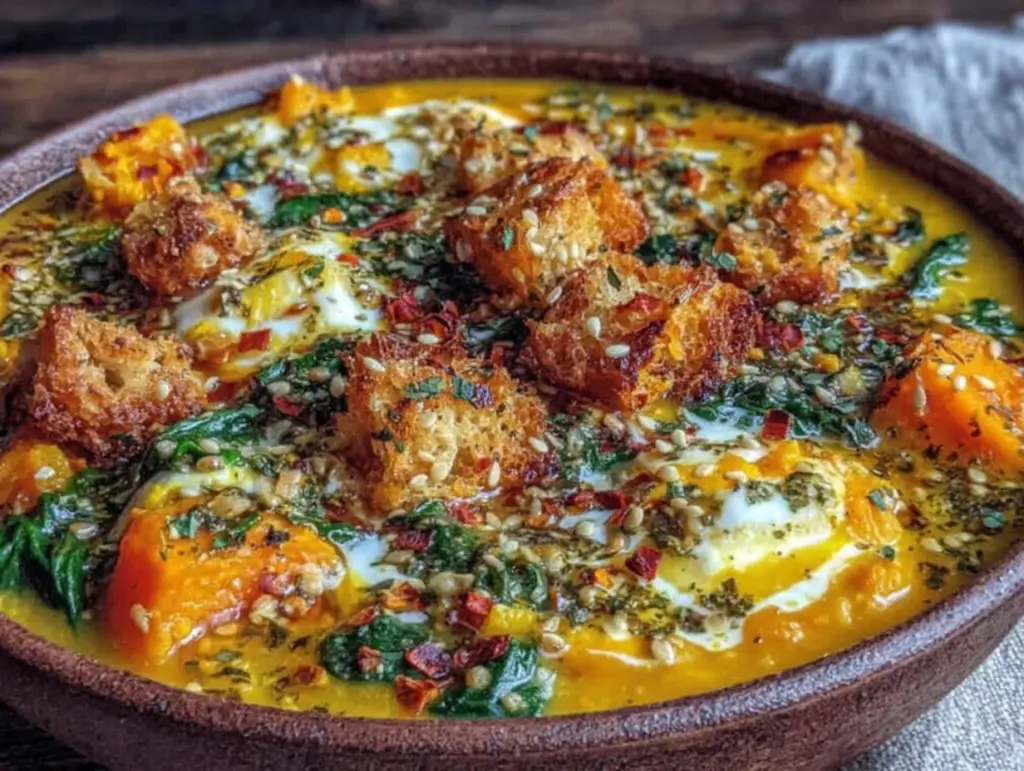 vegan butternut squash coconut curry soup - featured image