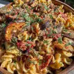 vegan creamy mushroom stroganoff - featured image