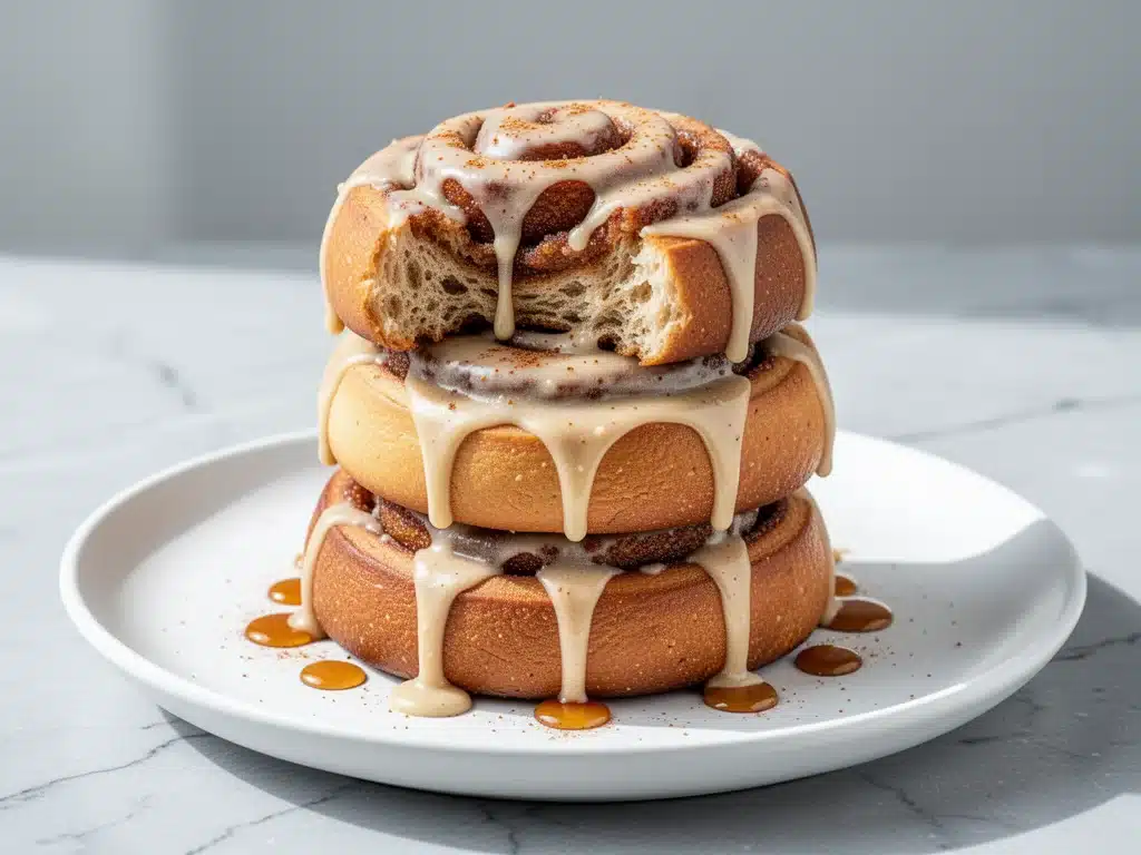 vegan fall maple cinnamon rolls - featured image