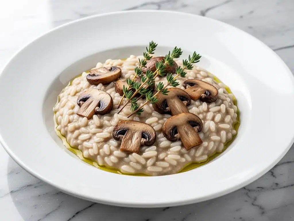 vegan one-pot creamy mushroom risotto - featured image