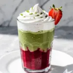 vegan strawberry matcha latte - featured image